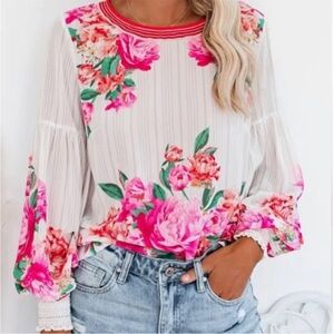 Vici Pink Floral Blouse for Spring Easter!